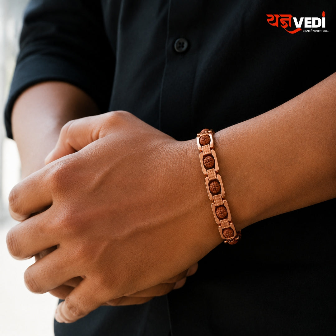 Copper Plated Rudrakha Rakhi