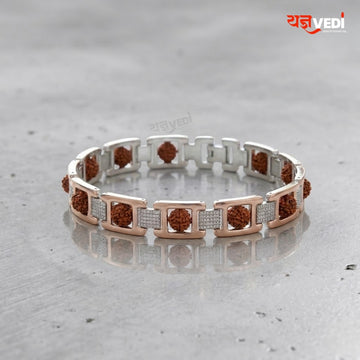 Rose Gold Plated Essential Rudraksha Bracelet