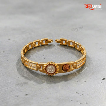 Gold Plated Essential Om Surya Rudraksha Bracelet