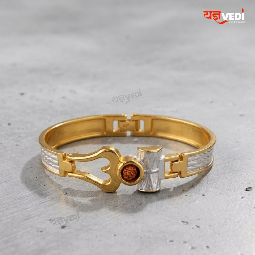 Gold & Silver Plated Essential Trishul Rudraksha Bracelet