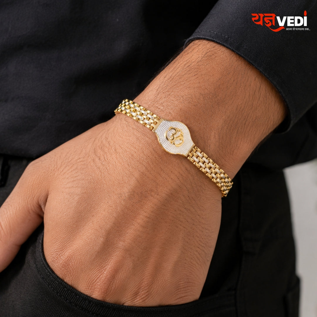 Gold Plated Om Chain Rakhi