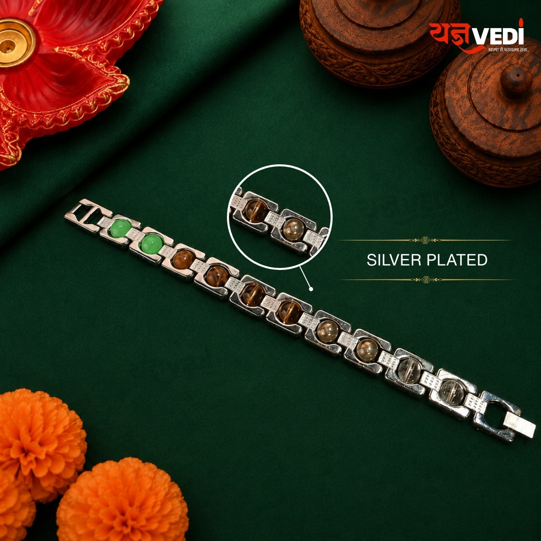 Silver Plated Dhanyog Rakhi