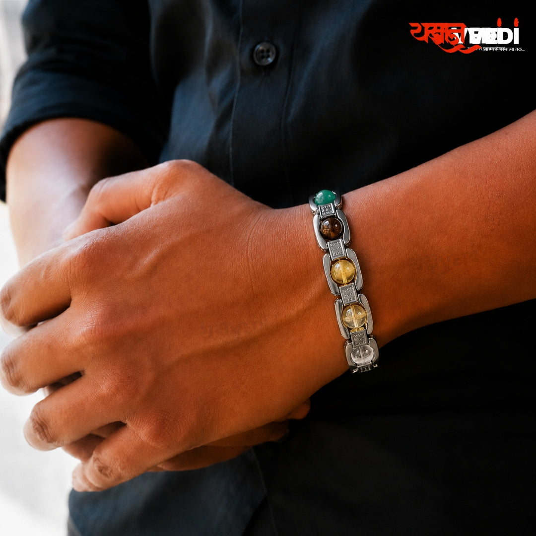 Silver Plated Dhanyog Rakhi