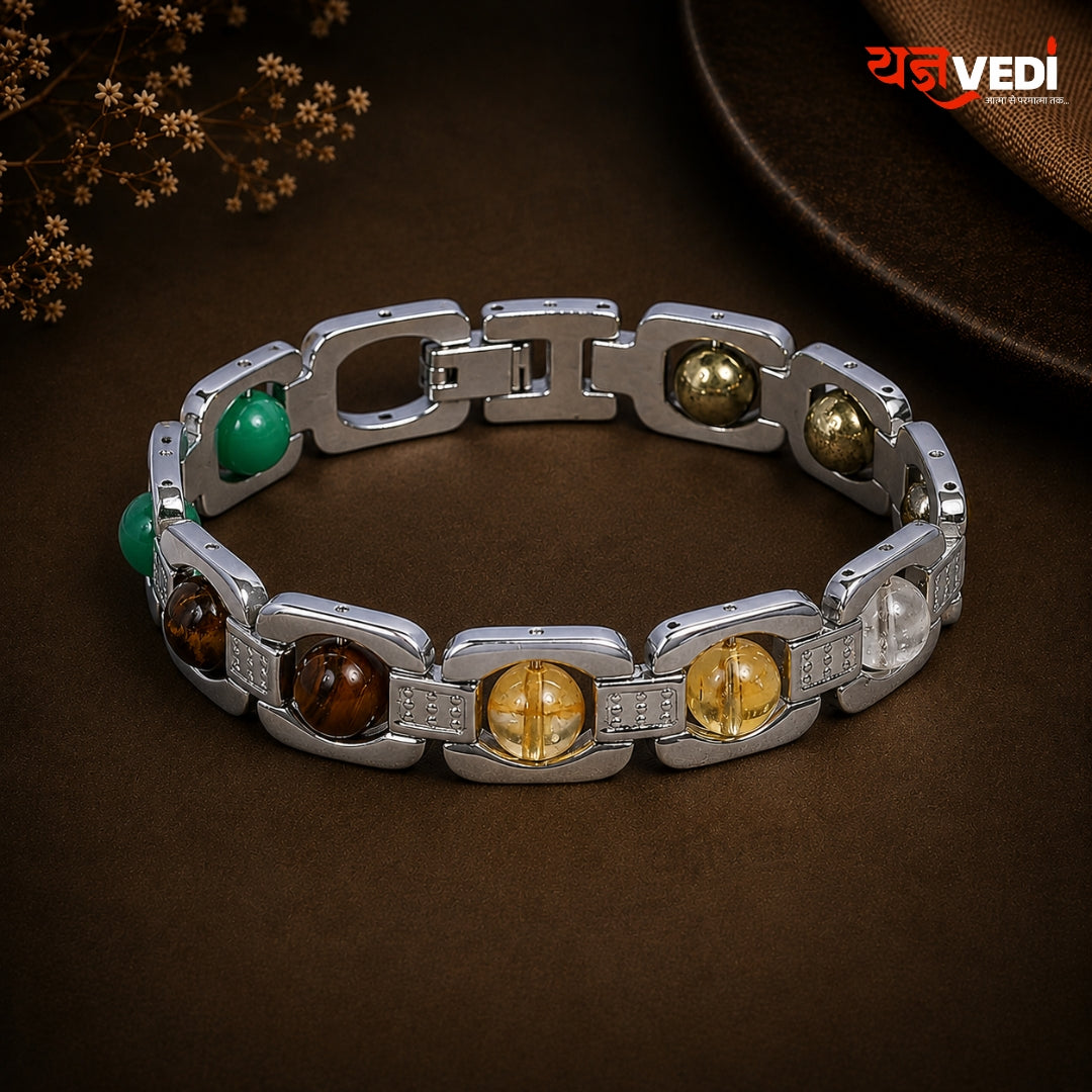 Silver Plated Dhanyog Rakhi