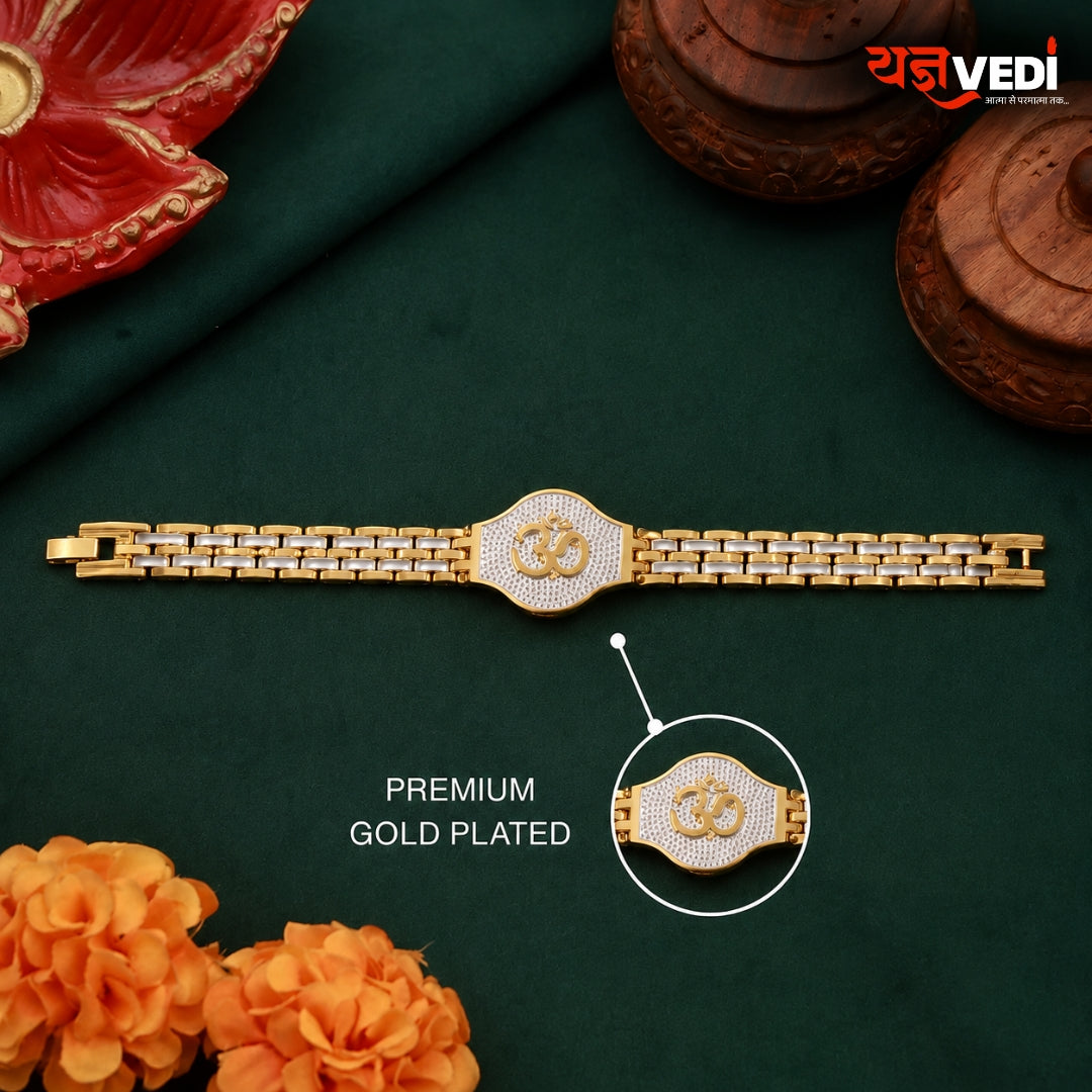Gold Plated Om Chain Rakhi