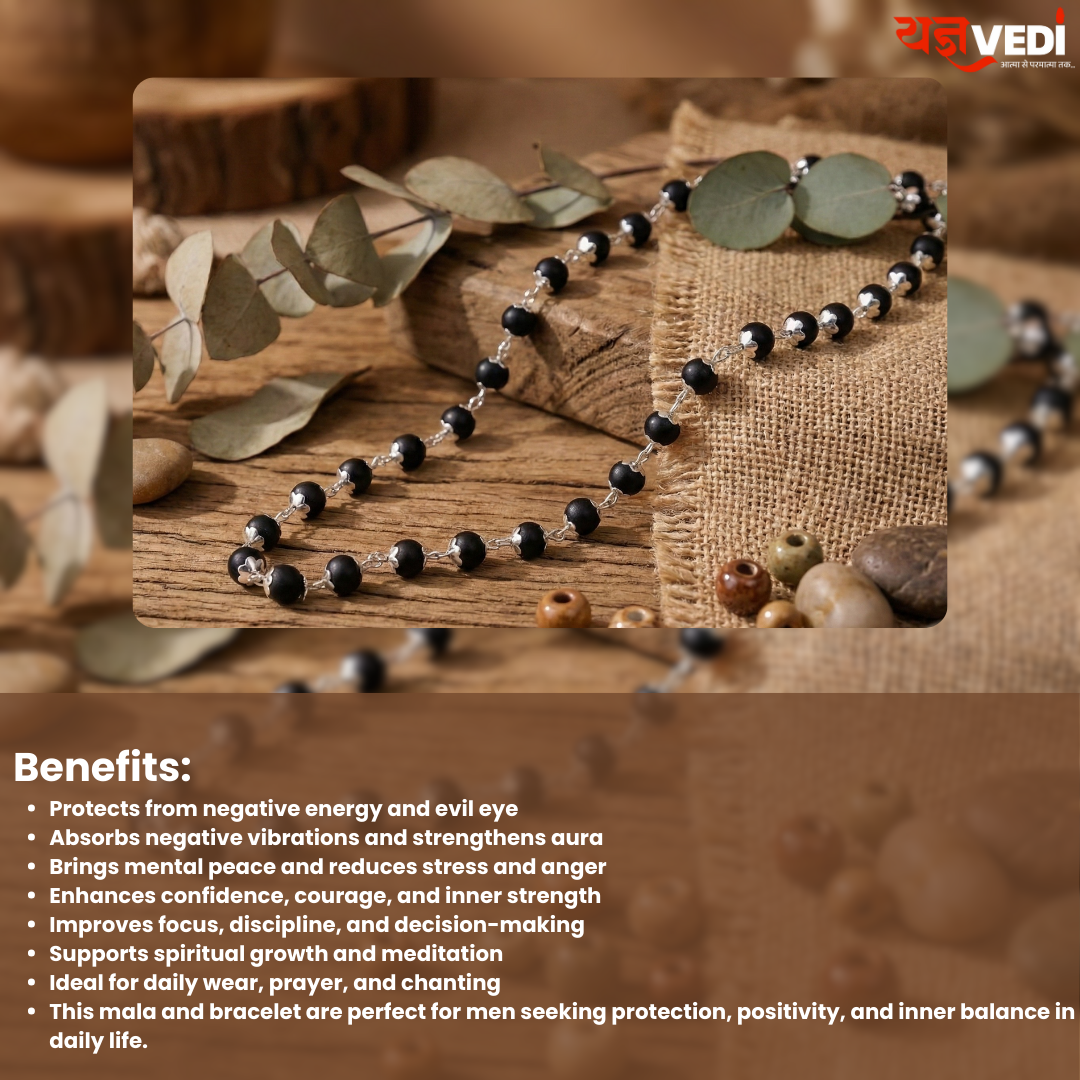 Karungali Mala + Bracelet Combo With Free Ladies Karungali Bracelet