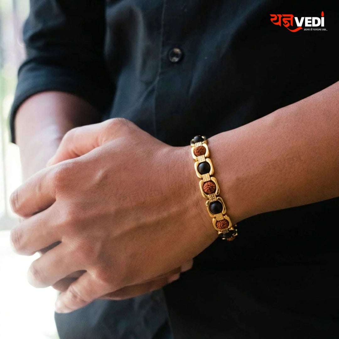 Gold Plated Essential Rudraksha Karungali Bracelet