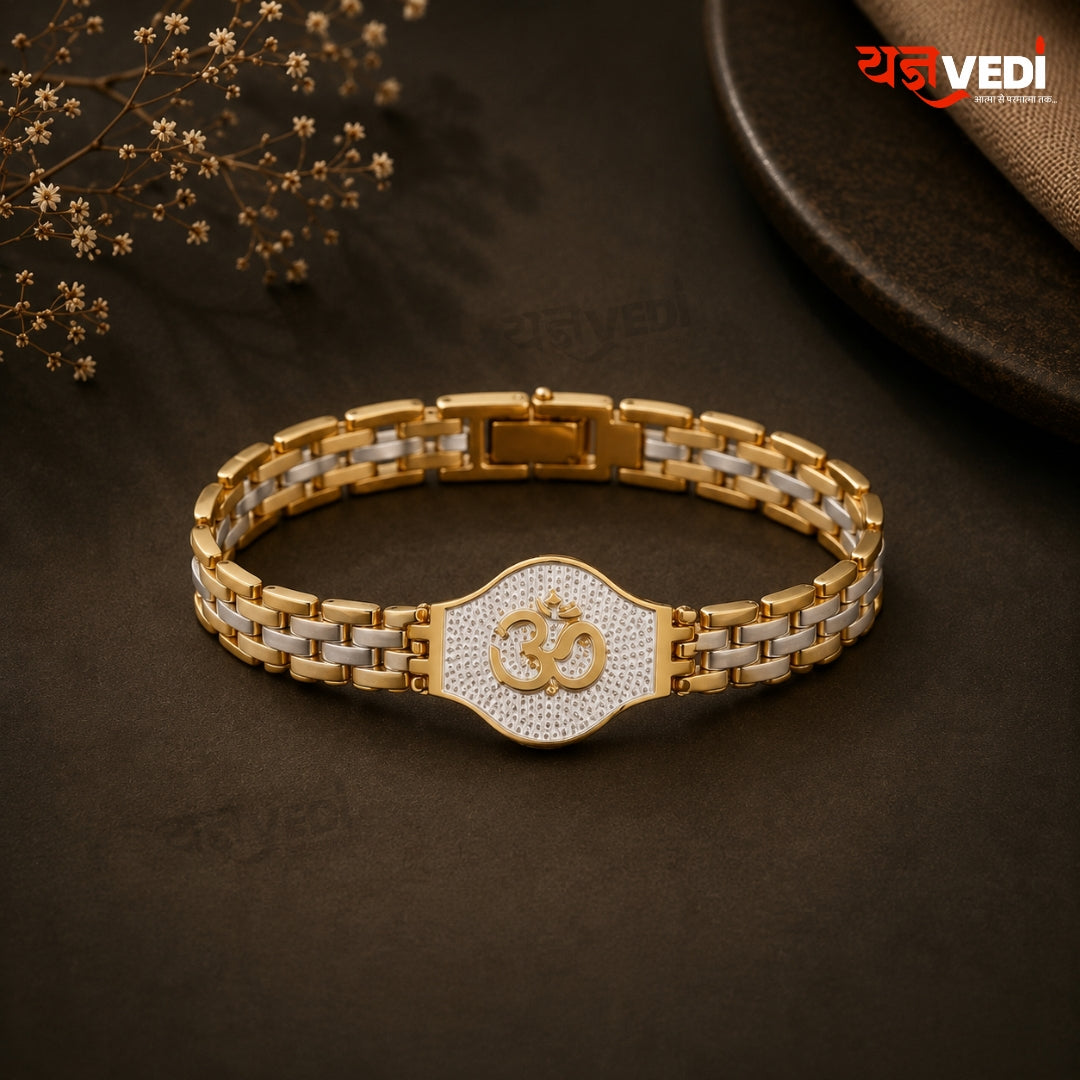 Gold Plated Om Chain Rakhi