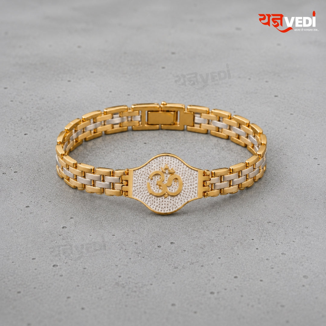 Gold Plated Om Chain Rakhi