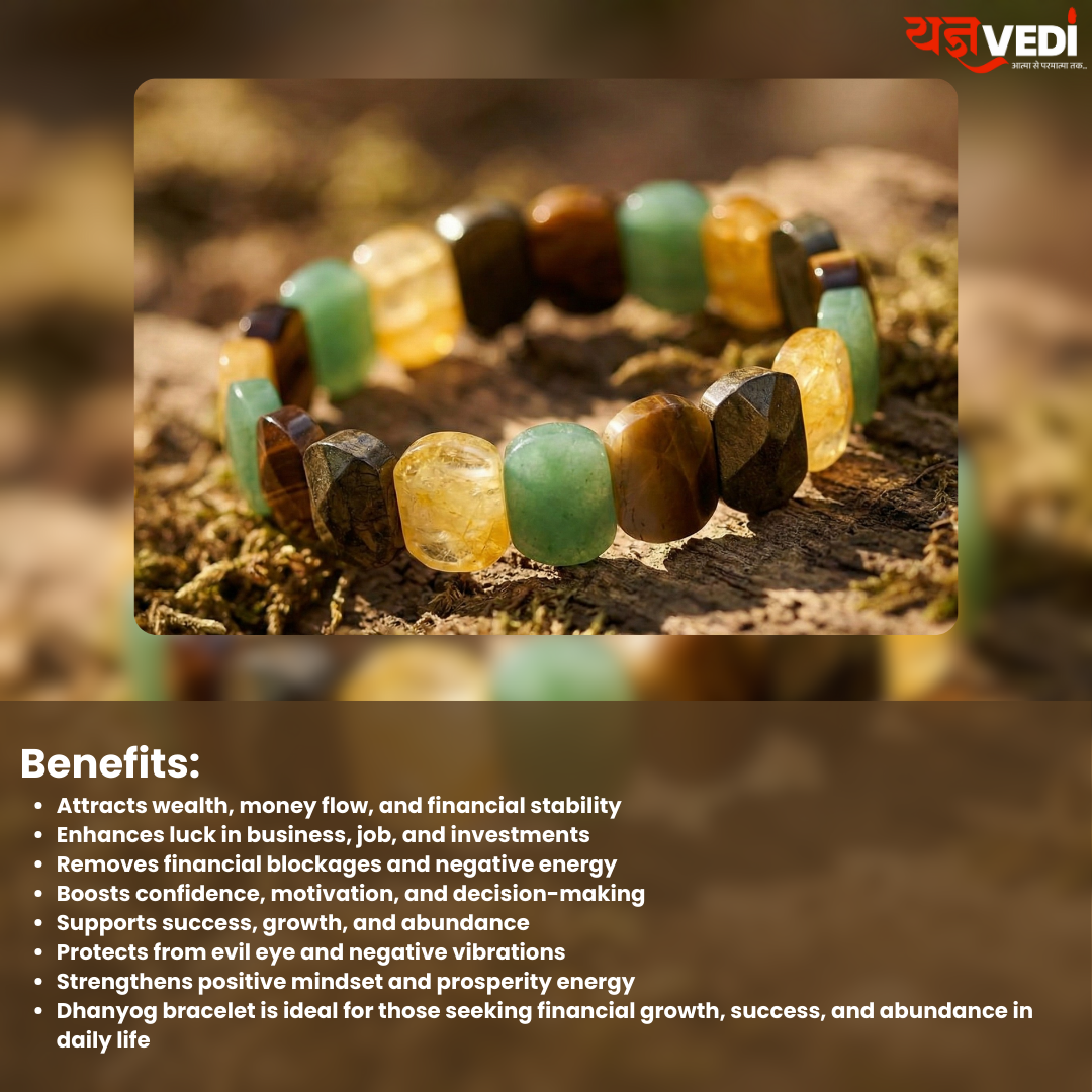 Dhanyog Bracelet With Free Original Raw Pyrite Stone – 50 gm