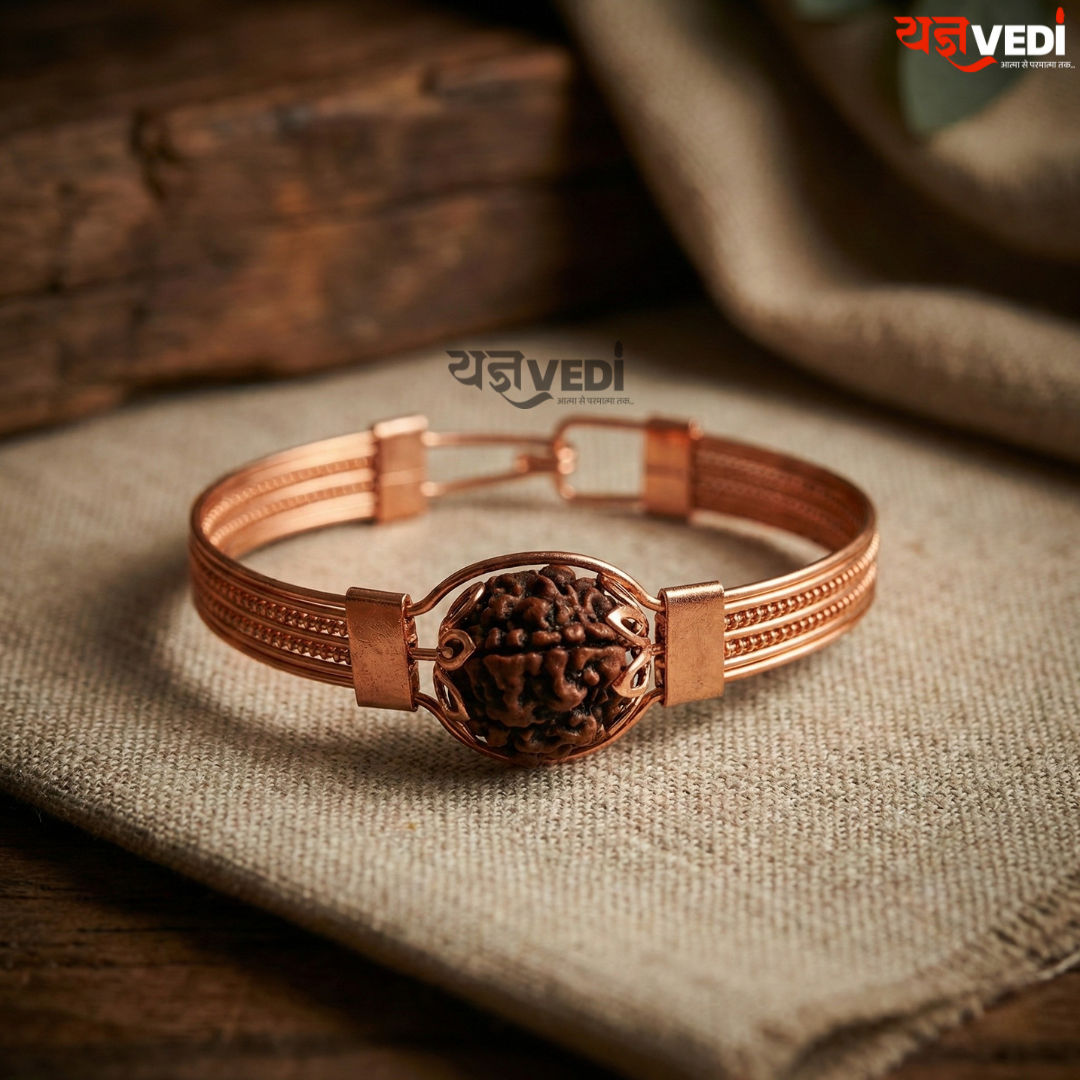 5 Mukhi Rudraksha Copper Bracelet