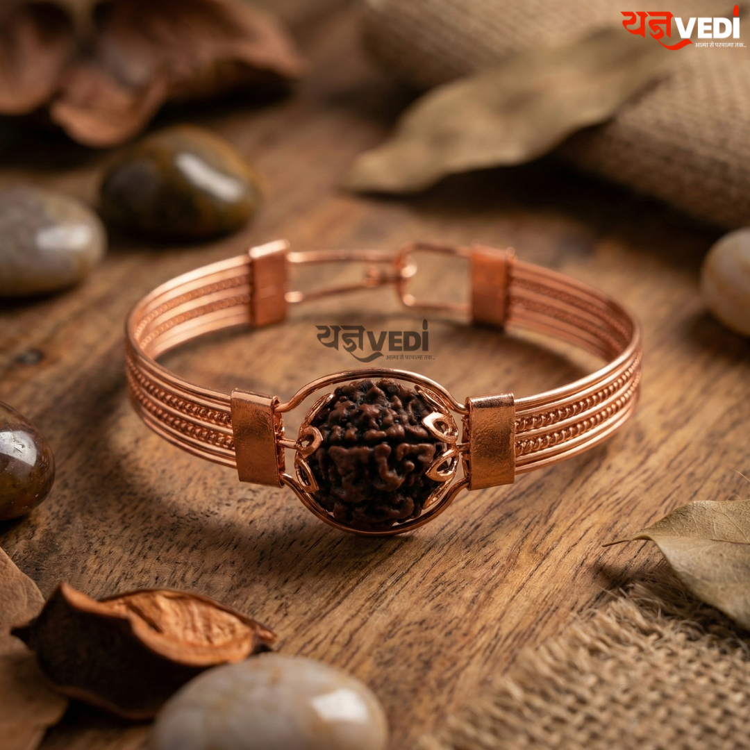 5 Mukhi Rudraksha Copper Bracelet