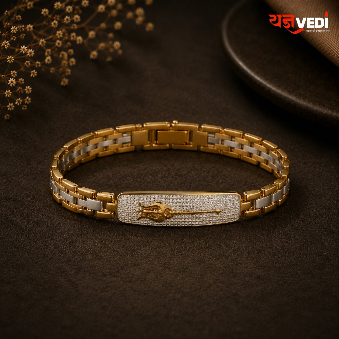 Gold Plated Trishul Rakhi