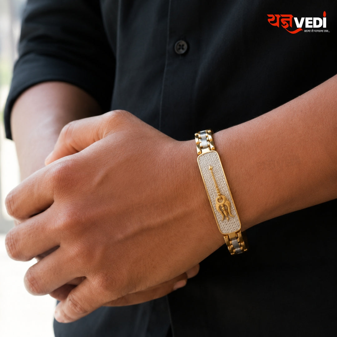 Gold Plated Trishul Rakhi