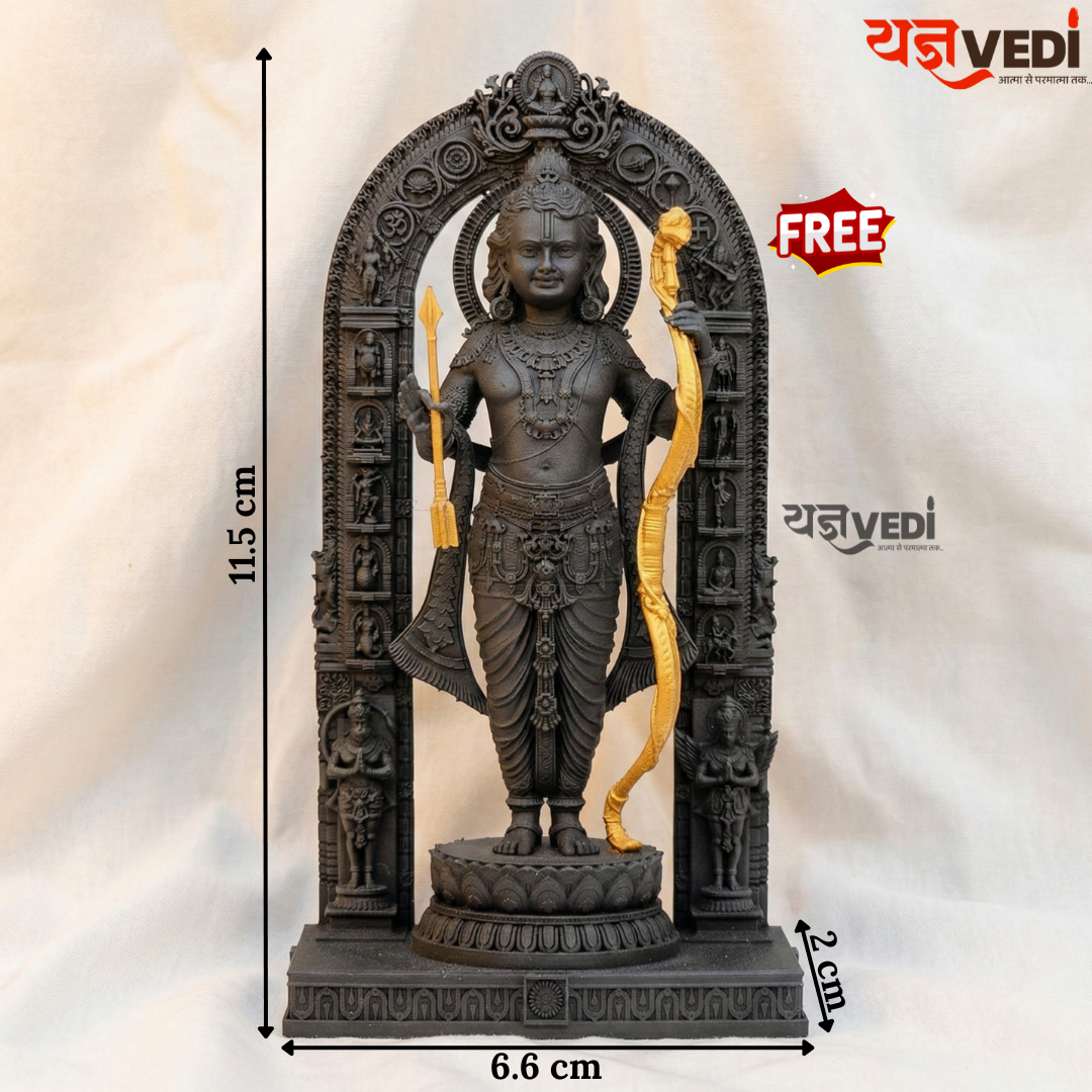 Silver Cap Original Chandan Mala - With Free Ram Lalla Murti & 5 Mukhi Rudraksha