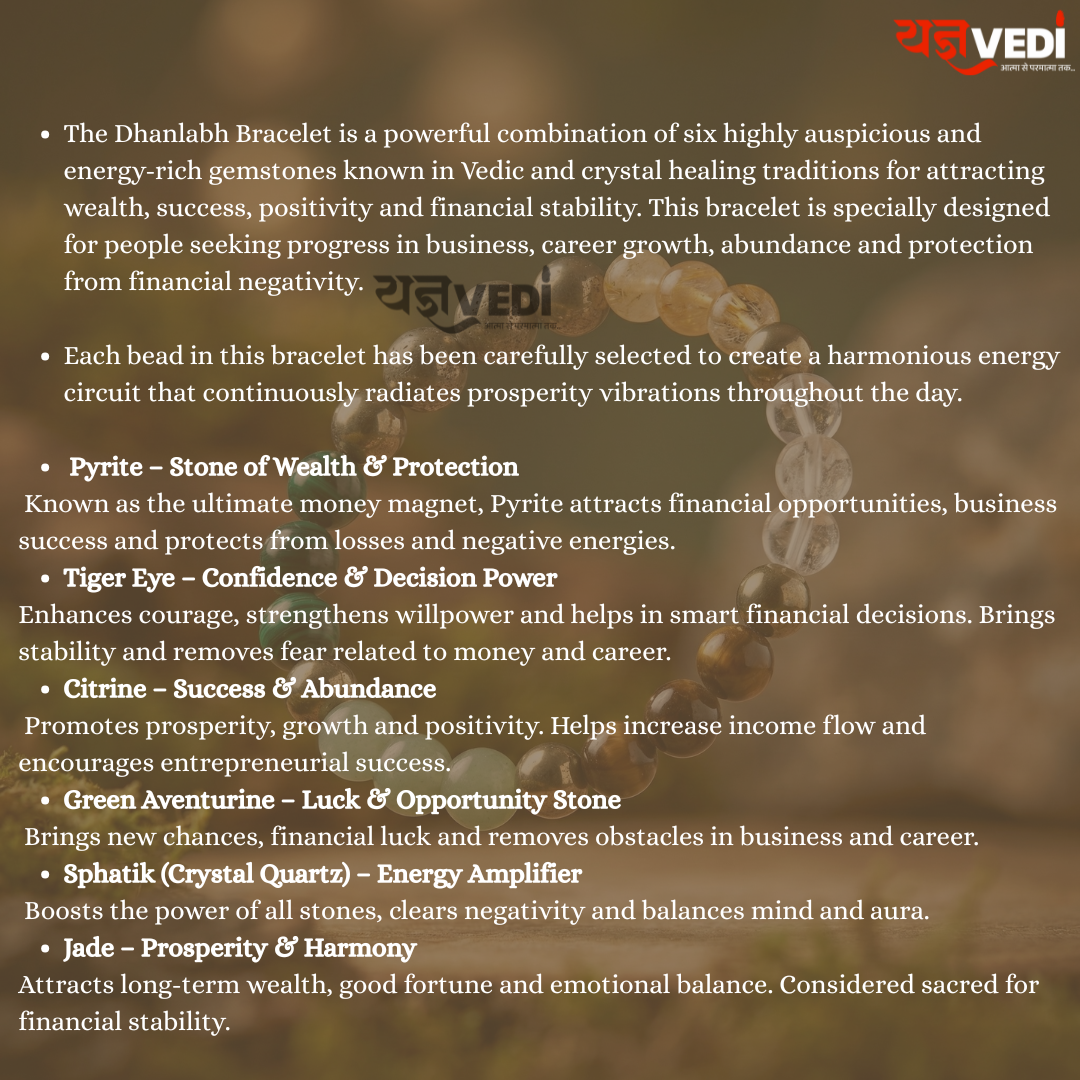 Dhanlabh Bracelet – Attract Wealth, Stability & Positive Energy