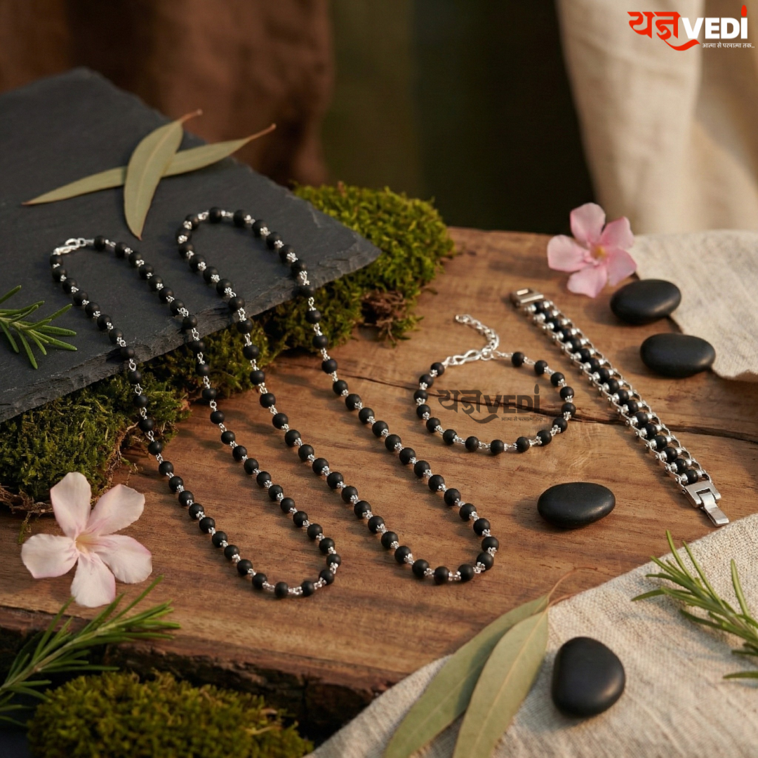 Karungali Mala + Bracelet Couple Combo