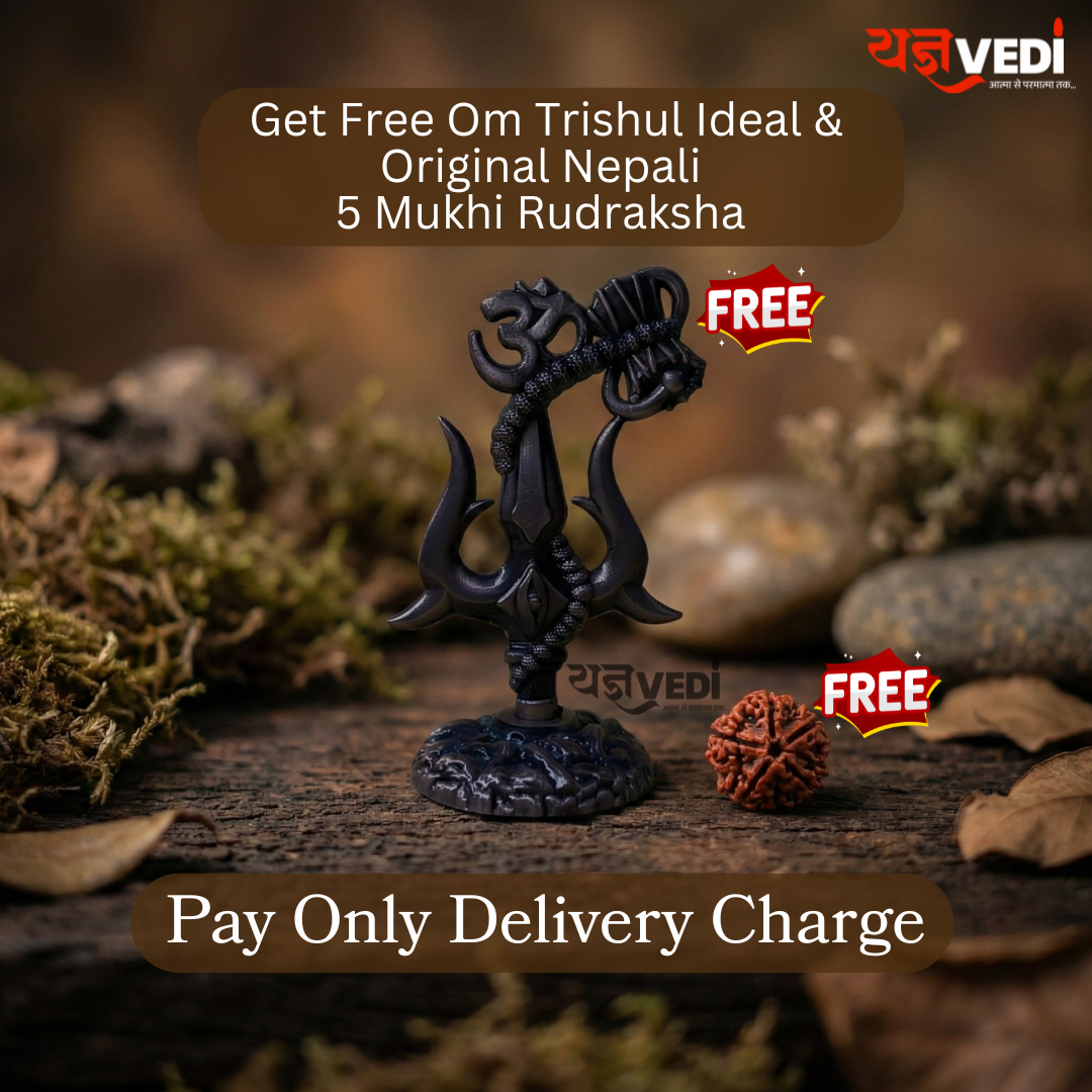 Free Om Trishul Idol - Get Free 5 Mukhi Rudraksha