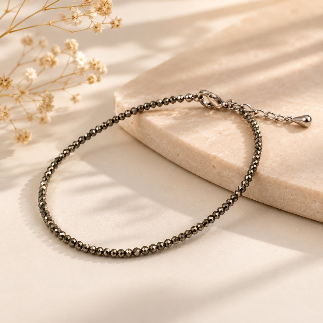 Raw Pyrite Anklet