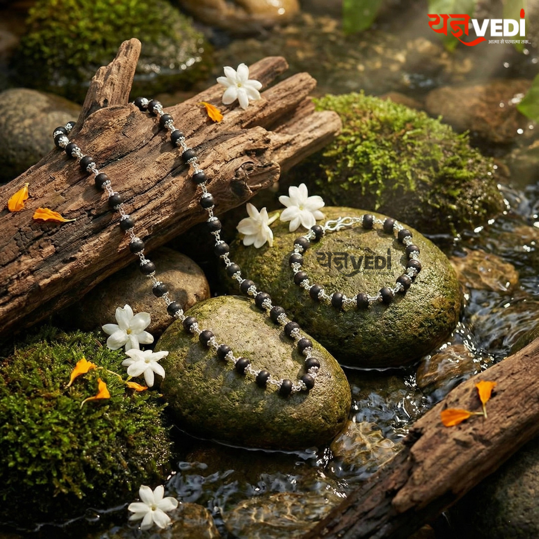 Ladies Karungali Mala & Bracelet Set